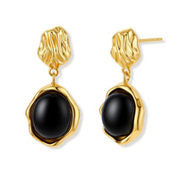 Ripple Drop Agate Earrings