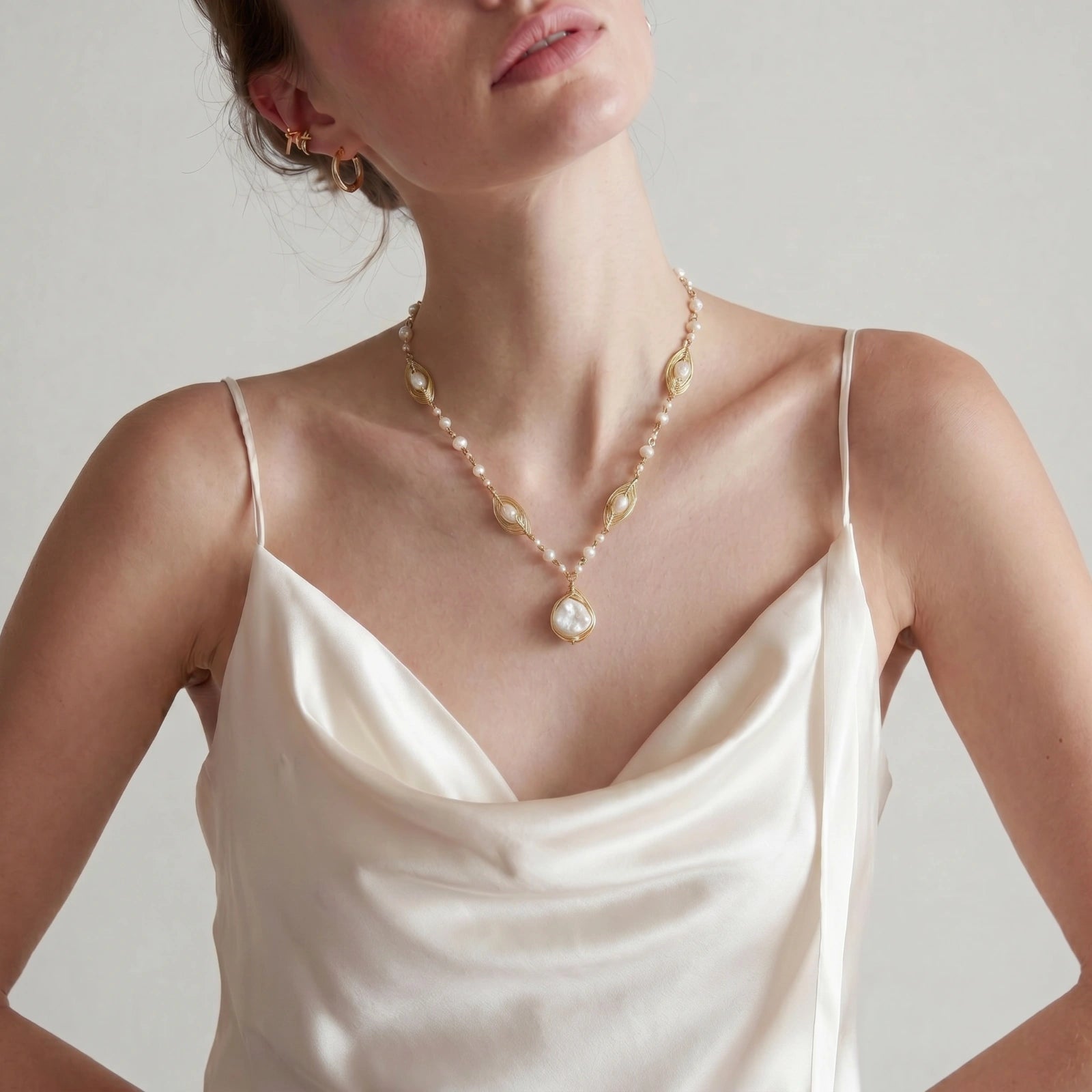 Golden Leaf Baroque Necklace