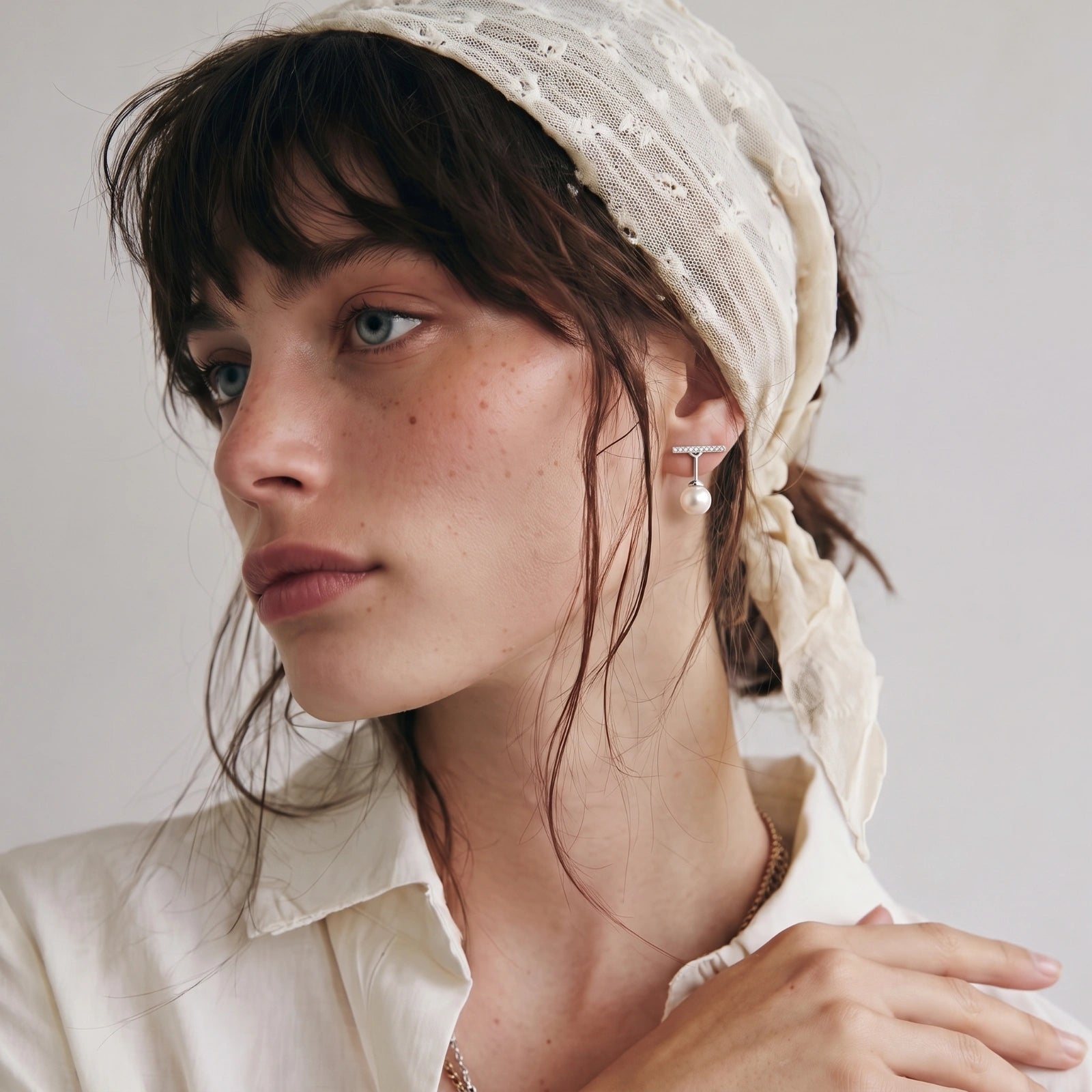 Pearl Drop T-Bar Earrings