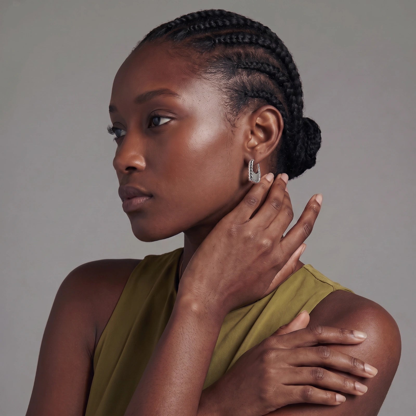 Textured Groove Hoops