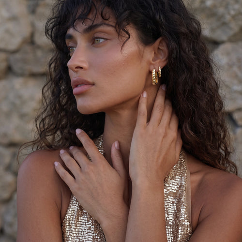 Bamboo Huggie Hoops