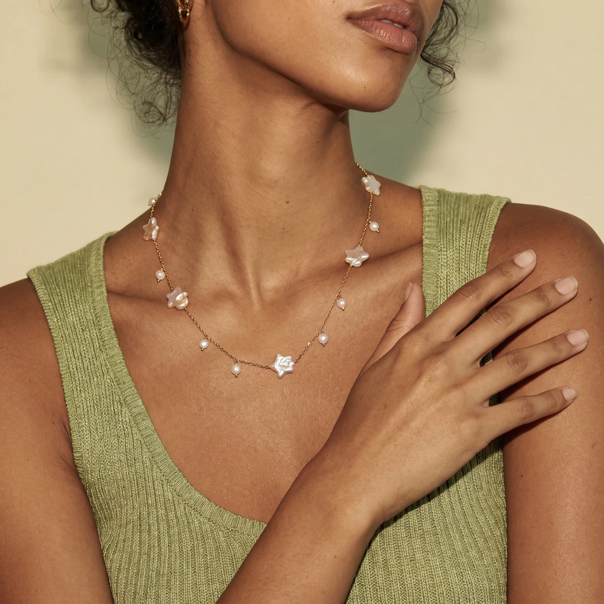 Celestial Pearl Stars Necklace