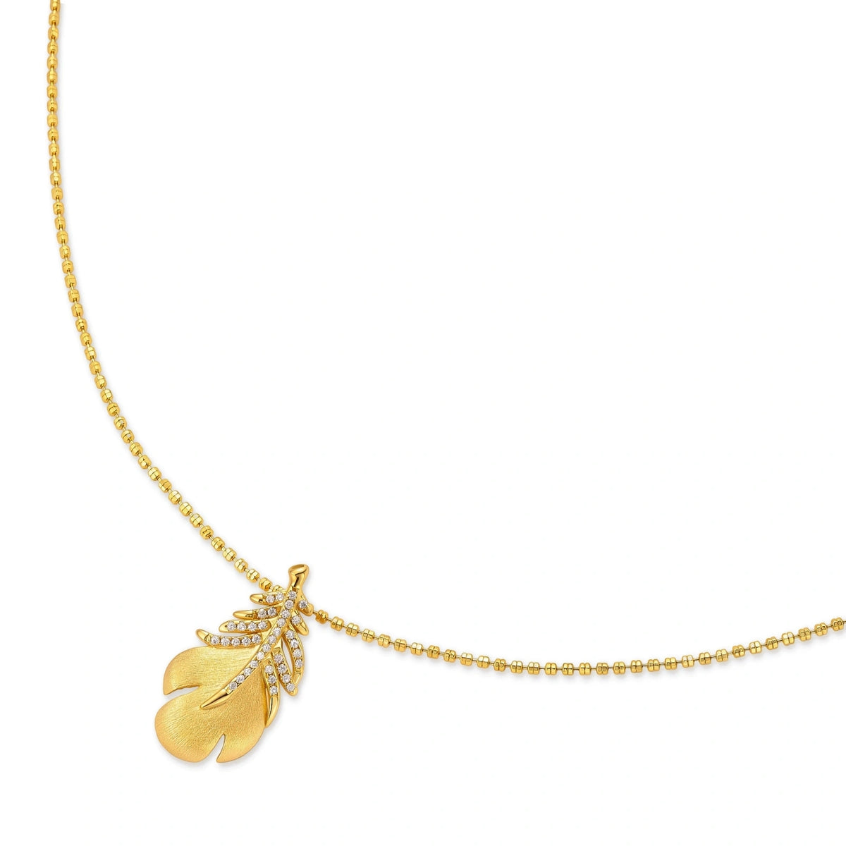 Golden Feather Necklace