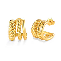 Twisted Triple Hoop Earrings