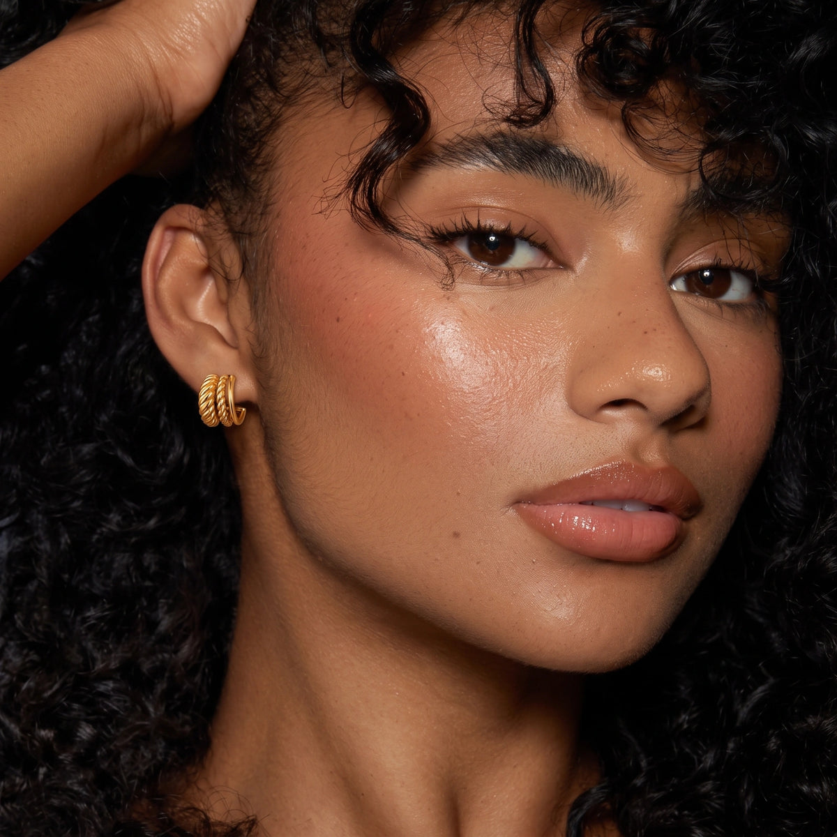 Twisted Triple Hoop Earrings