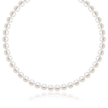 14k Yellow Gold Necklace with White Freshwater Cultured Pearls (6.0mm to 6.5mm)