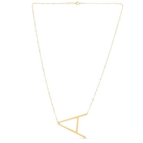 14K Yellow Gold Yours Truly Large Initial A Necklace