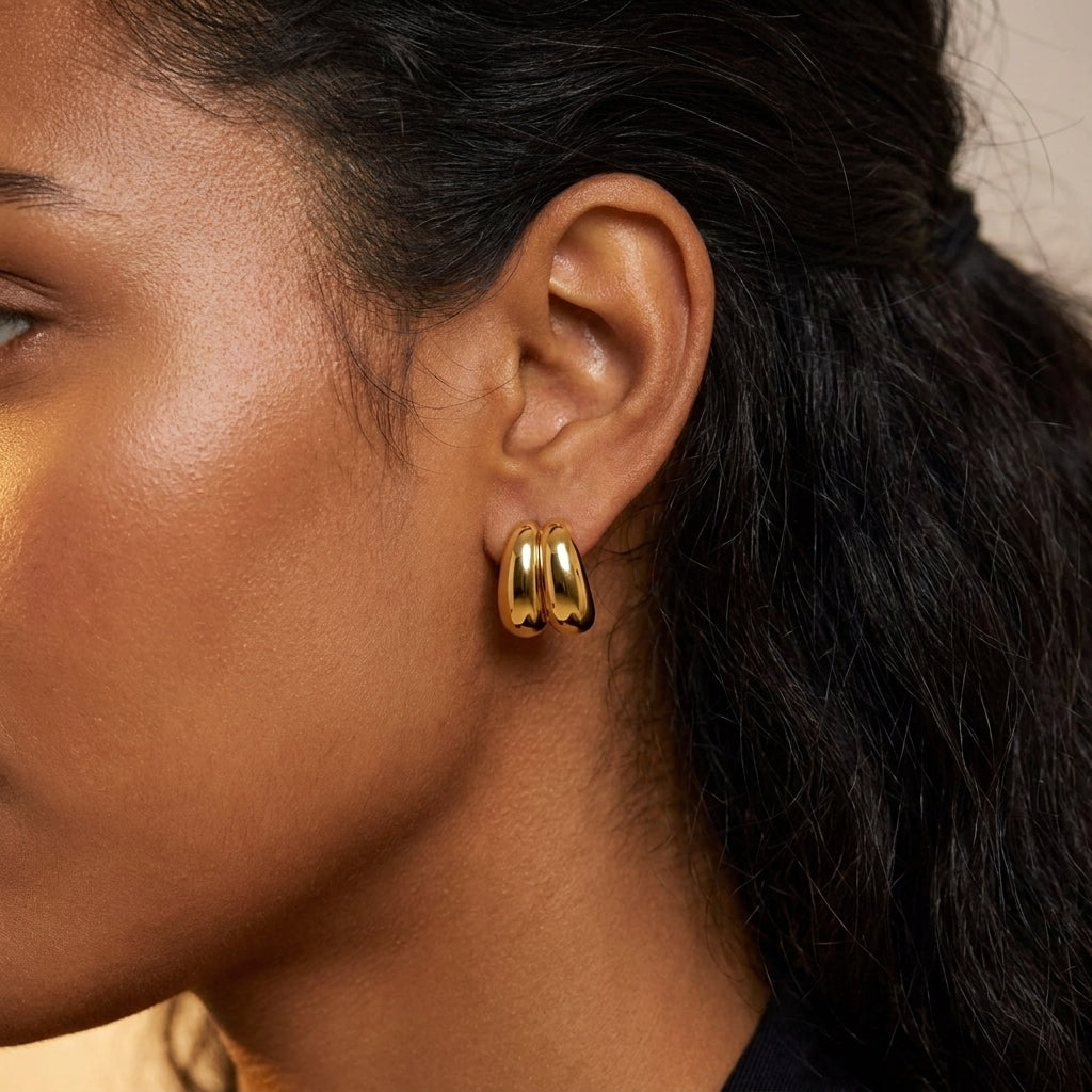 Liquid Gold Sculptural Hoops