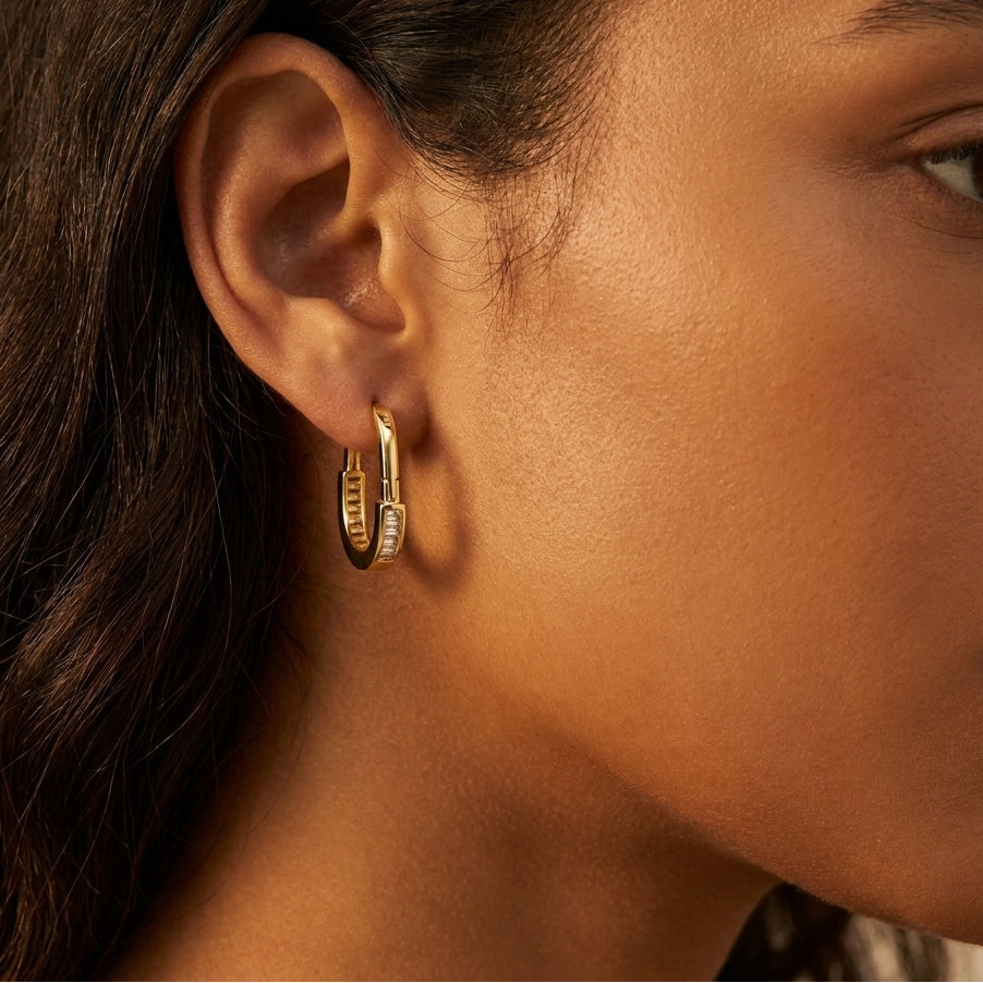 Golden Hour Huggie Hoops