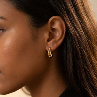 Golden Teardrop Studs