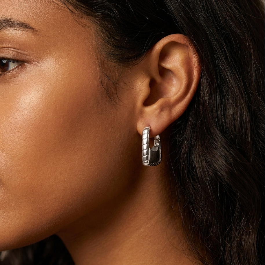 Textured Groove Hoops
