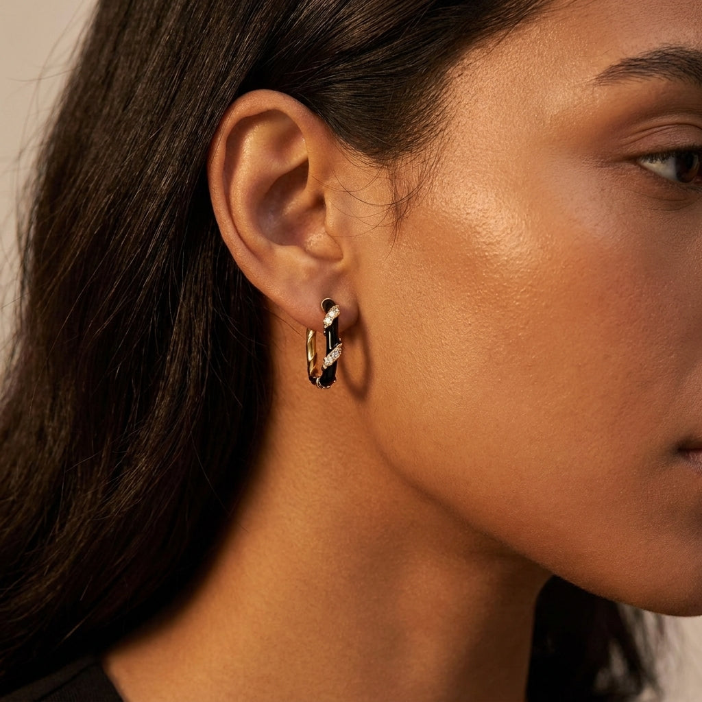 Midnight Stripe Hoops