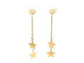 14k Two Tone Gold Drop Earrings with Polished Stars